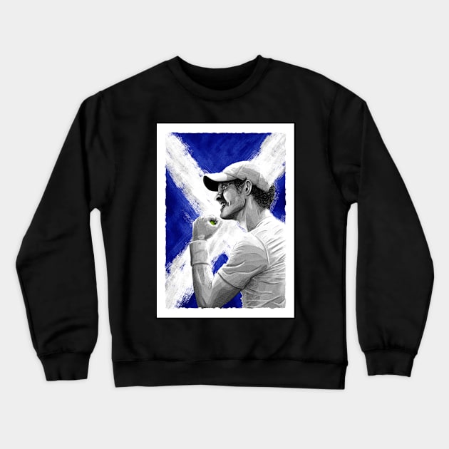 Andy Murray - Scotland Tennis Artwork Crewneck Sweatshirt by barrymasterson